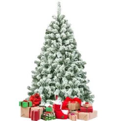 Costway 4.5FT Snow Flocked Artificial Christmas Tree Hinged W/400 Tips And Foldable Base -Costway GUEST 19119b6e f9ee 4548 b156 7f0eb1751b69 1