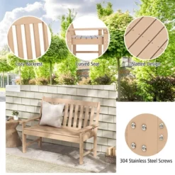 Costway Garden Bench All-Weather HDPE 2-Person Outdoor Bench For Front Porch Backyard Black/White/Gray/Beige 20 Costway Garden Bench All-Weather HDPE 2-Person Outdoor Bench For Front Porch Backyard Black/White/Gray/Beige -Costway GUEST 1980e6e4 f7e7 4537 a610 34a925ad6f46