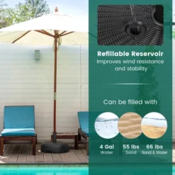 Costway 18'' Patio Fillable Round Umbrella Base Stand Holder Fit Pole 1.5''/1.9'' Weighted -Costway GUEST 19a8bcbd 76fa 4eec 89bb 3cd4b4e2f356