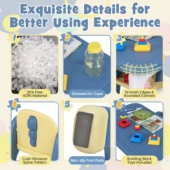 Costway Kids Table And 2 Chairs Set Activity Art Desk With Storage Shelf & Building Blocks -Costway GUEST 19ac14f0 e8a3 4551 8536 335dbc75ba48