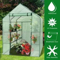 Costway Portable Mini Walk In Outdoor 2 Tier 8 Shelves Greenhouse -Costway GUEST 19d7237b 7ec5 4fb7 b020 1d93b837a782