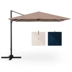 Costway Patio 9.5FT Square Cantilever Offset Hanging Umbrella 2-Tier 360° Outdoor Beige/ Coffee/Navy 22 Costway Patio 9.5FT Square Cantilever Offset Hanging Umbrella 2-Tier 360° Outdoor Beige/ Coffee/Navy -Costway GUEST 19f3b5d5 8df1 40ac b5a2 829327800db8