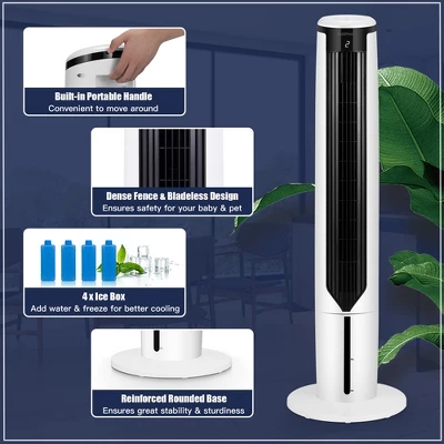 Costway 3-In-1 Evaporative Air Cooler 41'' Portable Tower Fan Humidifier 7 Costway 3-In-1 Evaporative Air Cooler 41'' Portable Tower Fan Humidifier - Image 5