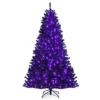Costway 7ft Pre-lit PVC Christmas Tree Black W/ 500 Purple LED Lights -Costway GUEST 1aa37060 fe18 4da3 8949 304f56c4588e
