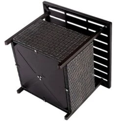 Costway Brown Rattan Wicker Steel Side Table Outdoor Furniture Deck Garden Patio Pool -Costway GUEST 1aa3a288 eb08 4ea6 8770 81f7f7877008