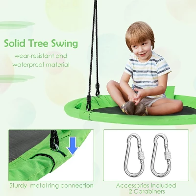 Costway 660 Lbs Saucer Tree Swing 40 Inch Kids Toddler Swing Set With Adjustable Ropes 7 Costway 660 Lbs Saucer Tree Swing 40 Inch Kids Toddler Swing Set With Adjustable Ropes - Image 5