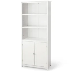 Costway Bookcase Shelving Storage Wooden Cabinet Unit Standing Bookcase W/Doors Gray/White 23 Costway Bookcase Shelving Storage Wooden Cabinet Unit Standing Bookcase W/Doors Gray/White -Costway GUEST 1b5e30a7 52ca 486d b3ec 8e5e2ddd5499