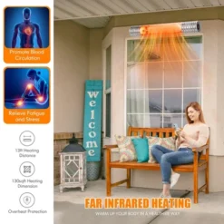 Costway 1500W Wall-Mounted Infrared Heater Indoor & Outdoor Electric Heater With Remote -Costway GUEST 1b84bc18 56a0 40d6 8cf6 8f69d82df7cc