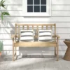 Costway Indonesia Teak Wood Garden Bench 2-Person Patio Bench With Backrest & Armrests Natural -Costway GUEST 1be84044 bf9e 4c1d 913a 14946feabaed