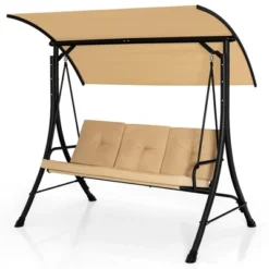 Costway 3-Seat Outdoor Porch Swing Adjustable Canopy Padded Cushions Steel Frame BeigeBlack 21 Costway 3-Seat Outdoor Porch Swing Adjustable Canopy Padded Cushions Steel Frame BeigeBlack -Costway GUEST 1beeb1b8 f8f6 46bc 95ef ceffa3129b15