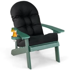 Costway Adirondack Chair HIPS Adirondack Chair With Cup Holder & Cushion Black/Green/Navy/Grey/White/Yellow -Costway GUEST 1c5f4bb3 7f33 49c7 aa79 4fa0c66a0c07