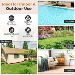 Costway 63-Inch Outdoor Dining Table For 6 People With Acacia Wood Tabletop & Metal Legs -Costway GUEST 1c694e7f 48ef 47ff b546 81bb34e65599