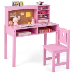 Costway Kids Desk And Chair Set Study Writing Workstation With Hutch & Bulletin Board -Costway GUEST 1c7562c2 5bf3 4c34 b653 bbfccc2b0129