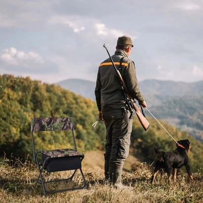 Costway Folding Hunting Chair Foldable Portable Fishing Stool With Storage Pocket 3 Costway Folding Hunting Chair Foldable Portable Fishing Stool With Storage Pocket