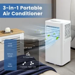 Costway 5000 BTU (8000 BTU ASHRAE) Portable Air Conditioner 3-in-1 AC Unit With Cool Dehum Fan Sleep Mode