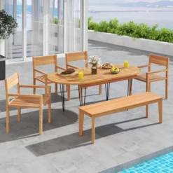 Costway 1/2/4 PCS Outdoor Teak Wood Chair Patio Dining Armchair With Slatted Seat & Backrest 14 Costway 1/2/4 PCS Outdoor Teak Wood Chair Patio Dining Armchair With Slatted Seat & Backrest -Costway GUEST 1dada9fa d029 4999 b1ac 95b791790aab