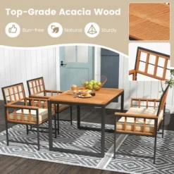 Costway 4 Piece Patio Dining Set Outdoor Wood Dining Furniture With 2 Chairs & 1 Lovesea -Costway GUEST 1e02fc1e ef86 4037 99eb 67c68b51a5f3