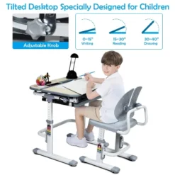 Costway Children Desk Chair Set Adjustable Study Table Drawer -Costway GUEST 1e067b01 7bc3 4c17 b157 88567beb293e
