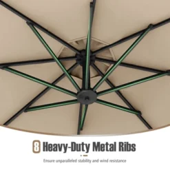 Costway 10 FT Offset Hanging Umbrella With Base Patio Cantilever Umbrella 360° Rotation Brown/Turquoise/Beige/Gray/Red -Costway GUEST 1e0daf5c cc83 419e 8a7f 05869cf70831