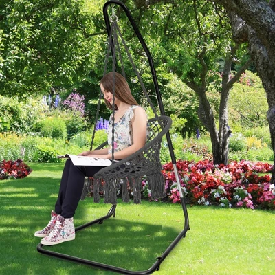 Costway Patio Adjustable 77" To 93" Hammock Chair Stand Hanging Chair Stand 3 Costway Patio Adjustable 77" To 93" Hammock Chair Stand Hanging Chair Stand