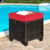 Costway 2PCS Patio Rattan Ottoman Cushioned Seat Foot Rest Coffee Table Red -Costway GUEST 1e617730 a2aa 41e4 bcfe 6f740b30899a