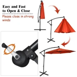 Costway 10FT Patio Offset Umbrella Solar LED 360degrees Rotation Orange 18 Costway 10FT Patio Offset Umbrella Solar LED 360degrees Rotation Orange -Costway GUEST 1e903e96 5451 49ca ba0f e4db7e2d94e4