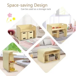 Costway 3 Piece Kids Wooden Table & Chair Set Children Multipurpose Homeschool Furniture 15 Costway 3 Piece Kids Wooden Table & Chair Set Children Multipurpose Homeschool Furniture -Costway GUEST 1ea3c7fc cf3c 45ce 8e24 d0ba575c735c