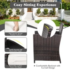 Costway 2-Person Patio Rattan Hanging Swing Chair Porch Loveseat Cushion Off -Costway GUEST 1ec8007e 5379 4f1d 9571 9e50f4dbaa25