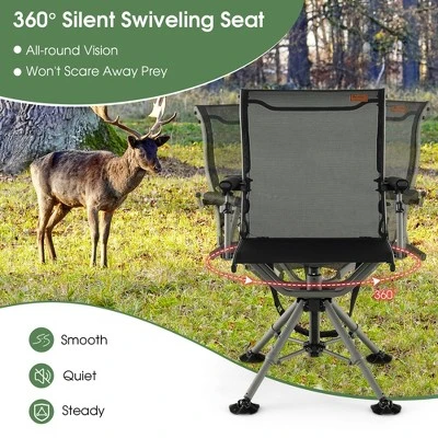 Costway 360 Degree Silent Swivel Hunting Chair W/ All-terrain Feet Pads Support 400 LBS 6 Costway 360 Degree Silent Swivel Hunting Chair W/ All-terrain Feet Pads Support 400 LBS - Image 4