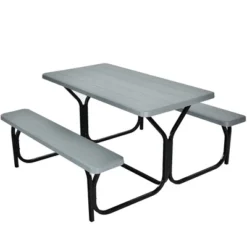 Costway Picnic Table Bench Set Outdoor Camping Backyard Garden Patio Party All Weather Gray/Green -Costway GUEST 1f59e61b 9551 464d a1b9 f7b8c9405171