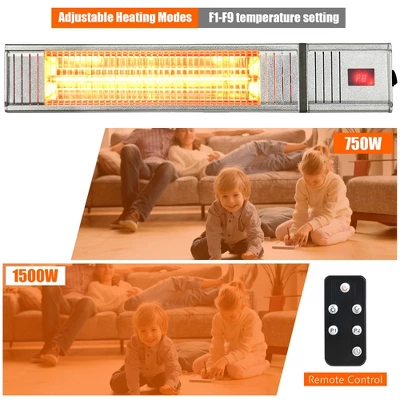 Costway 1500W Infrared Patio Heater W/ Remote Control & 24H Timer For Indoor Outdoor 5 Costway 1500W Infrared Patio Heater W/ Remote Control & 24H Timer For Indoor Outdoor - Image 3