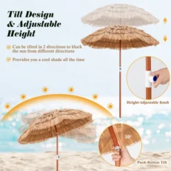 Costway Patio 6FT Tropical Thatched Tiki Beach Umbrella Portable Outdoor Market Tilt -Costway GUEST 20bab8ce f2c1 41b1 b42e 28ece19199f9