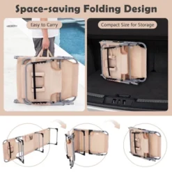 Costway Outdoor Beach Lounge Chair Folding Chaise Lounge With Pillow BlueBlue&GreenBlackGreyTurquoisePinkBeigeLight Pink -Costway GUEST 2104517a 2fcd 4355 86c7 a397e2c6d389