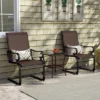 Costway Set Of 2 Patio Chairs C-Spring Motion Chairs With Quick-drying & Breathable Fabric Brown/Gray 1 Costway Set Of 2 Patio Chairs C-Spring Motion Chairs With Quick-drying & Breathable Fabric Brown/Gray -Costway GUEST 21bbd2d9 7b98 485d 97c1 a195bda64ee2