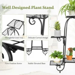 Costway 6 Tier Flower Pot Holder Metal Vertical Shelves Corner Plants Display Rack 14 Costway 6 Tier Flower Pot Holder Metal Vertical Shelves Corner Plants Display Rack -Costway GUEST 21cc157e d184 48ac 973f 6b0093a35204