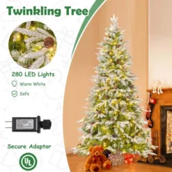 Costway 6/7.5/9 FT Artificial Christmas Tree Hinged Xmas Tree With 765/1135/1871 Branch Tips 280/470/690 Lights -Costway GUEST 22332b02 b35a 431d 9f80 5d9b9fbf6f39