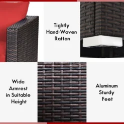 Costway 2PCS Patio Rattan Corner Sofa Sectional Furniture Set Black Cushion BlackRed -Costway GUEST 2239f2c1 dff2 417a 9ccc f9777271c76e