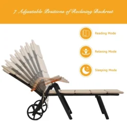 Costway Aluminum Rattan Lounger Recliner 5-Position Adjustable Chair TurquoiseRed -Costway GUEST 22f6ad26 c73e 4594 8949 6355d8a042c1 1