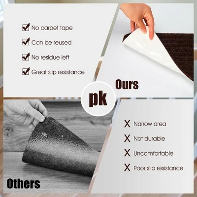 Costway 15 PCS Slip-resistant Stair Mats 30'' X 8'' Non-Slip Stair Treads Carpet 8 Costway 15 PCS Slip-resistant Stair Mats 30'' X 8'' Non-Slip Stair Treads Carpet - Image 6