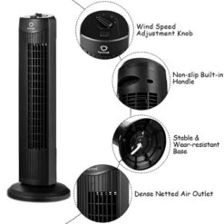 Fantask 35W 28''Oscillating Tower Fan 3 Wind Speed Quiet Bladeless Cooling Room -Costway GUEST 23c02418 002e 4c46 ac01 dc8e1b882658