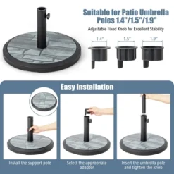 Costway 19'' Patio 35 LBS Round Umbrella Base Stand Holder 1.4''-1.9'' Market Table Outdoor -Costway GUEST 23ef0602 6d83 4535 8a3e 6dbd59299dda