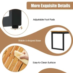 Costway 51" Wooden Outdoor Bench Patio Dining Bench With Acacia Wood Seat Natural -Costway GUEST 241b27fb 36f3 41ae ae3d 69b104a11887