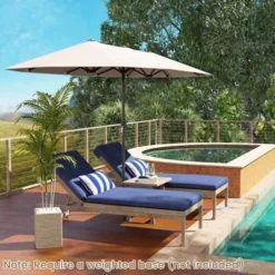 Costway 13 FT Large Patio Umbrella Outdoor Double-Sided Table Market Umbrella For Garden Beige/Brown/Gray/Navy/Orange/Wine -Costway GUEST 242a2514 807e 4424 8053 2f90303c059c