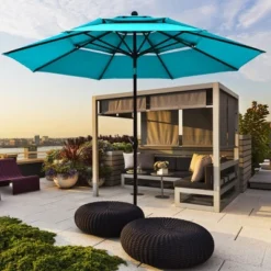 Costway 10ft 3 Tier Patio Market Umbrella Aluminum Sunshade Shelter Double Vented -Costway GUEST 24768d45 64e8 4185 a3f2 325883b15be6