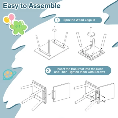 Costway 5 Piece Kids Wooden Activity Table And 4 Chairs Play Set Gift W/ Building Blocks 11 Costway 5 Piece Kids Wooden Activity Table And 4 Chairs Play Set Gift W/ Building Blocks - Image 9