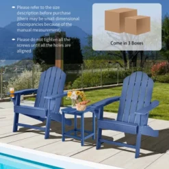 Costway 3 PCS Patio Adirondack Chair Side Table HDPE Weather Resistant Cup Holder -Costway GUEST 2546bb3f 9262 44fa 8224 fd96650b391a