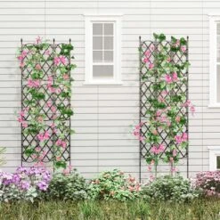 Costway 1/2 PCS 58" X 73" Garden Trellis For Climbing Plants Rustproof Metal Plant Support Frame