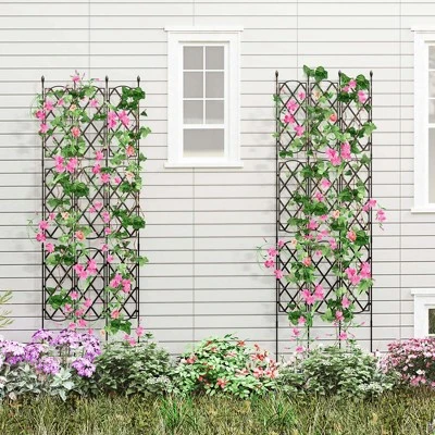 Costway 1/2 PCS 58" X 73" Garden Trellis For Climbing Plants Rustproof Metal Plant Support Frame 3 Costway 1/2 PCS 58" X 73" Garden Trellis For Climbing Plants Rustproof Metal Plant Support Frame