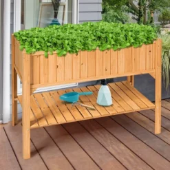 Raised Garden Bed Elevated Planter Box Shelf Standing Garden Herb Garden Wood -Costway GUEST 269691db d935 48a6 9716 933982a357c5