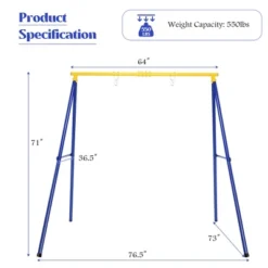 Extra Large Heavy Duty A-Frame Steel Swing Stand Set 40” Nest Tree Swing Yellow -Costway GUEST 2743a7d7 4084 4e3d 91f9 2eeba5db3ab8 1